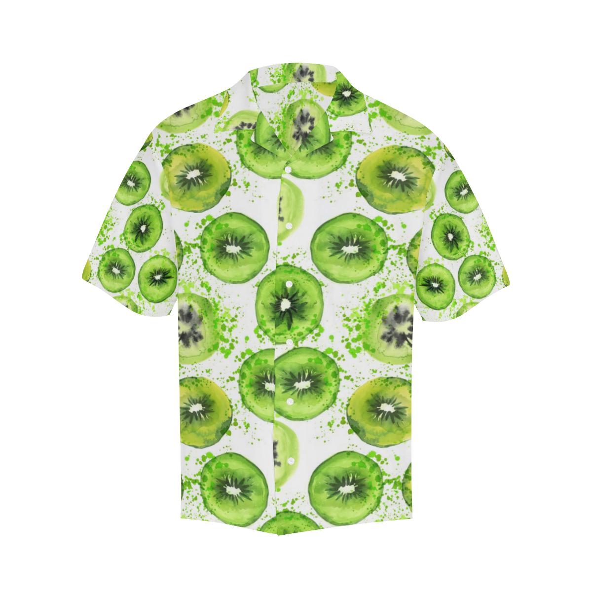 Watercolor Kiwi Pattern Mens All Over Print Hawaiian Shirt