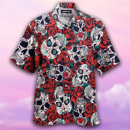 Mexico Sugar Skull Rose Hawaiian Shirts #DH