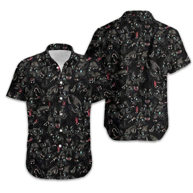 Wolf Pack Pattern Hawaiian Aloha Shirts #DH