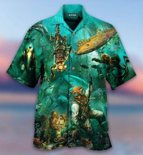 Amazing Scuba Diving Don't Fear Death Fear Hawaiian Shirt | For Men & Women | Adult | HW2290