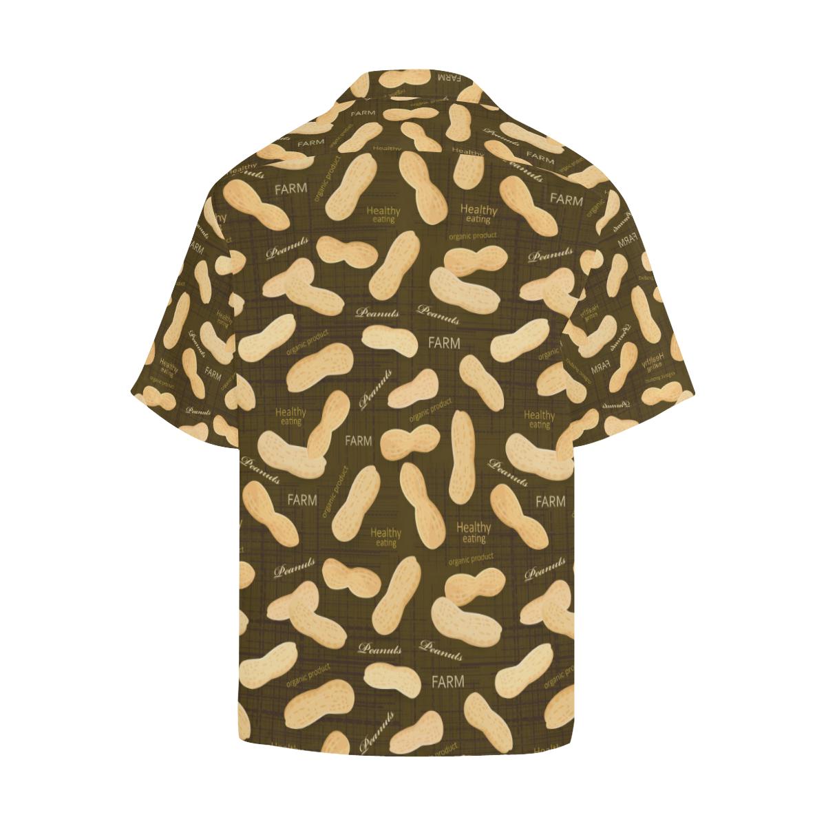 Peanut Pattern Green Background Mens All Over Print Hawaiian Shirt