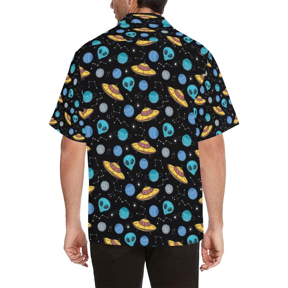 Ufo Alien Print Design Hawaiian Shirt