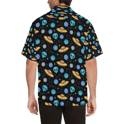 Ufo Alien Print Design Hawaiian Shirt