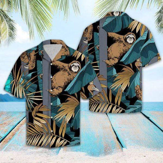 Cute Funny Sloth Tropical Hawaii Shirts Unique Beach Shirt Hawaiian