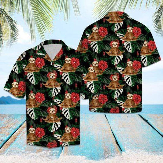 Funny Sloth Meditating Hawaii Shirts Unique Beach Shirt Hawaiian