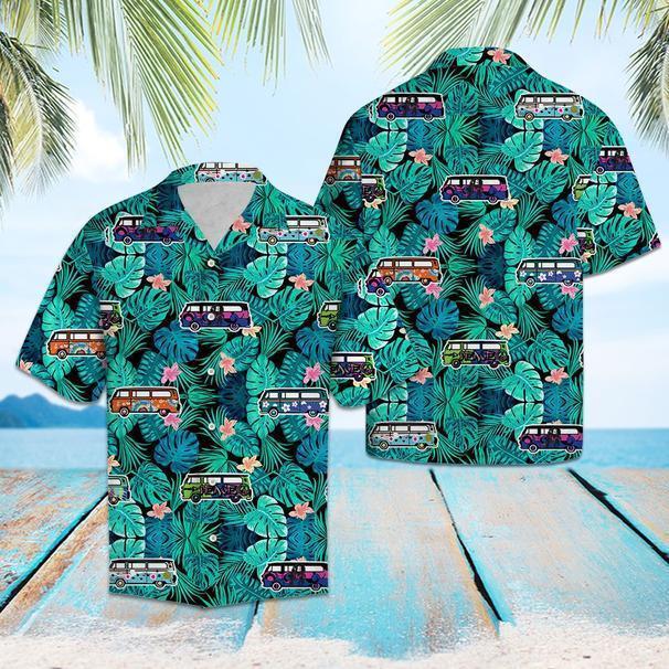 Caravan Camping Tropical Hawaiian Shirt