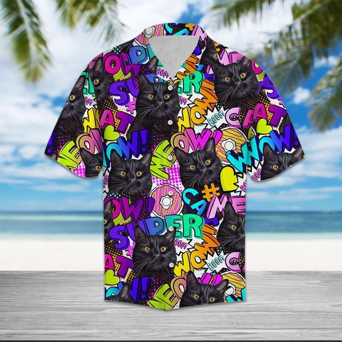 Black Cat Pop Art Hawaiian Shirt | For Men & Women | Adult | HW5396