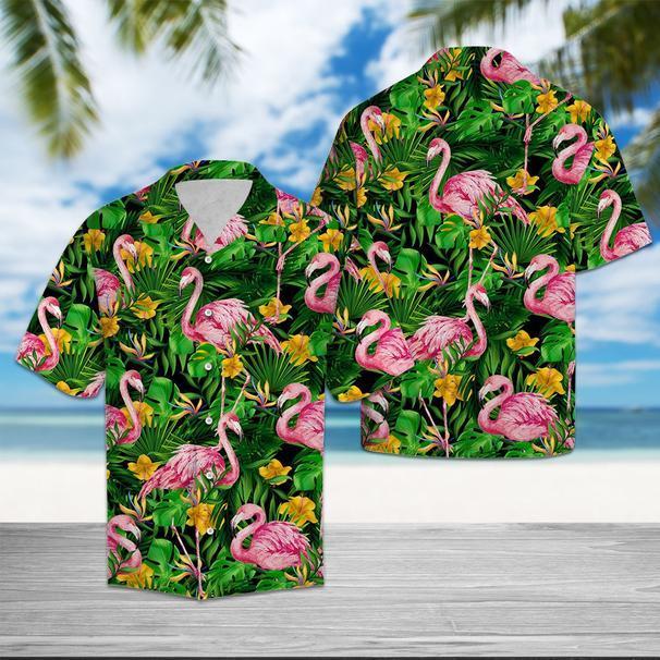 Flamingo Tropical Wild Flower Hawaiian Shirt | For Men & Women | Adult | HW5496