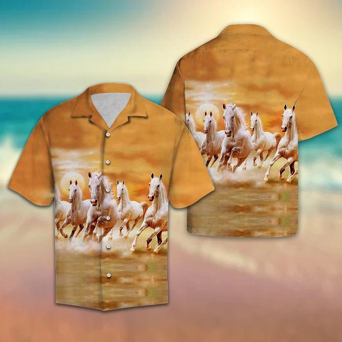 White Horses Hawaiian Shirt | For Men & Women | Adult | HW5575