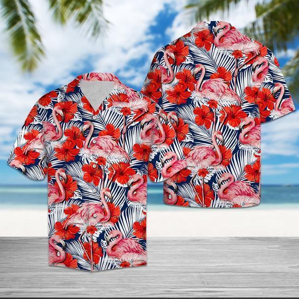 Flamingo Hibiscus Flower Hawaiian Shirt | For Men & Women | Adult | HW5505