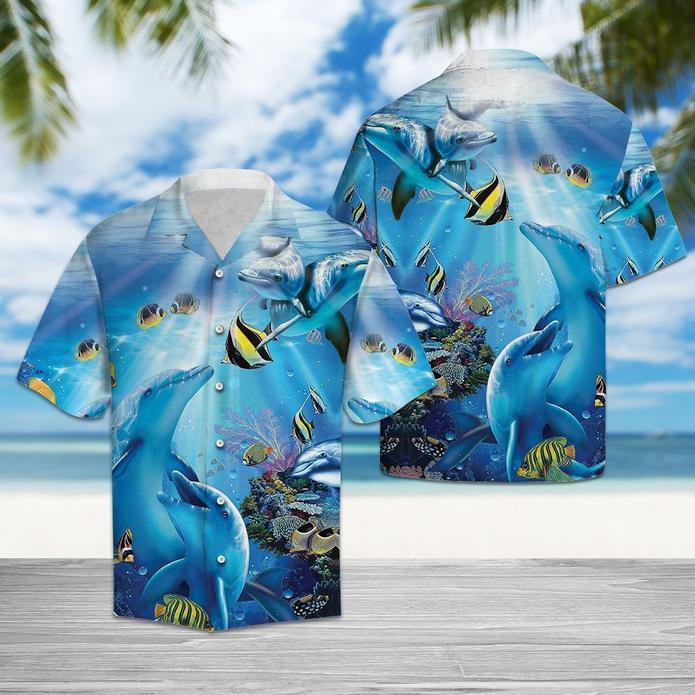 Dancing Dolphin Hawaiian Shirt | For Men & Women | Adult | HW5568