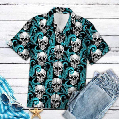 Halloween - Tropical Skull Octopus Hawaii Shirts