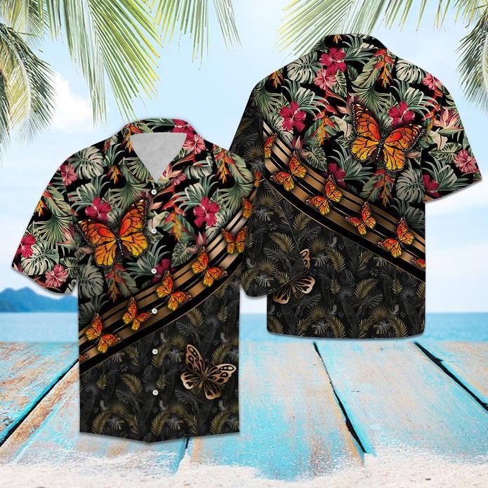 Butterfly Floral Hawaiian Shirt | For Men & Women | Adult | HW5448