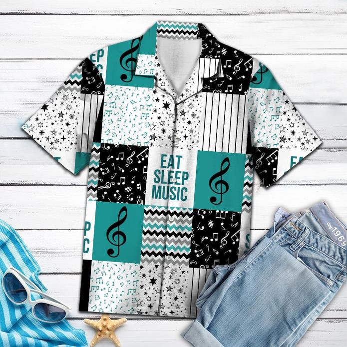 Eat Sleep Music Tropical Hawaiian Shirt 