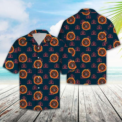 Proudly Firefighter Pattern Tropical Hawaiian Shirt 131