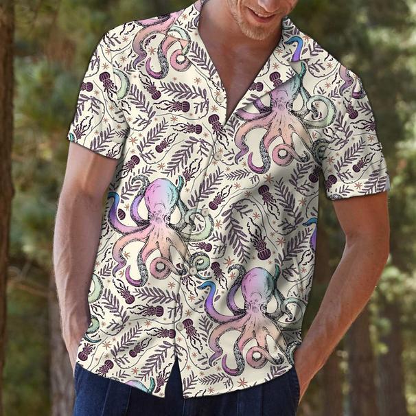 Vintage Octopus Pattern Tropical Hawaiian Shirt 131