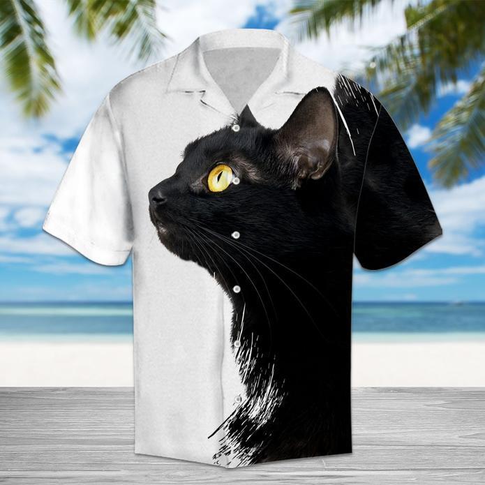 Amazing Black Cat Tropical Hawaiian Shirt 131