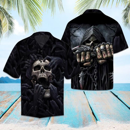 Amazing Skeleton Skull Tropical Hawaiian Shirt 