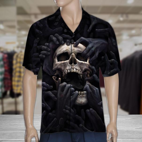 Amazing Skeleton Skull Tropical Hawaiian Shirt 131