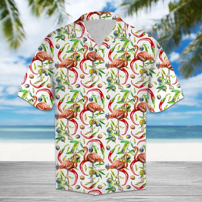 Hot Chili Peppers And Flamingo Tropical Hawaiian Shirt 131