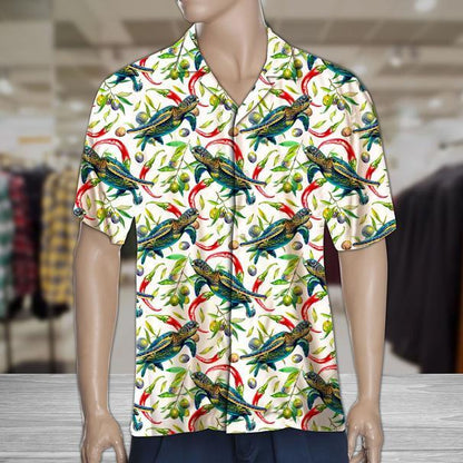 Hot Chili Peppers And Turtle Tropical Hawaiian Shirt 131