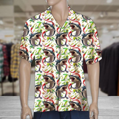 Hot Chili Peppers And Shark Tropical Hawaiian Shirt 131