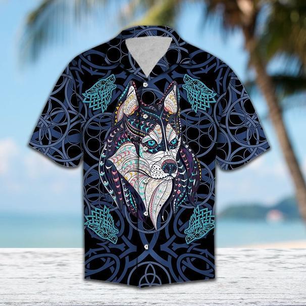 Wolf Blue Mandala Vikings Tropical Hawaiian Shirt 131