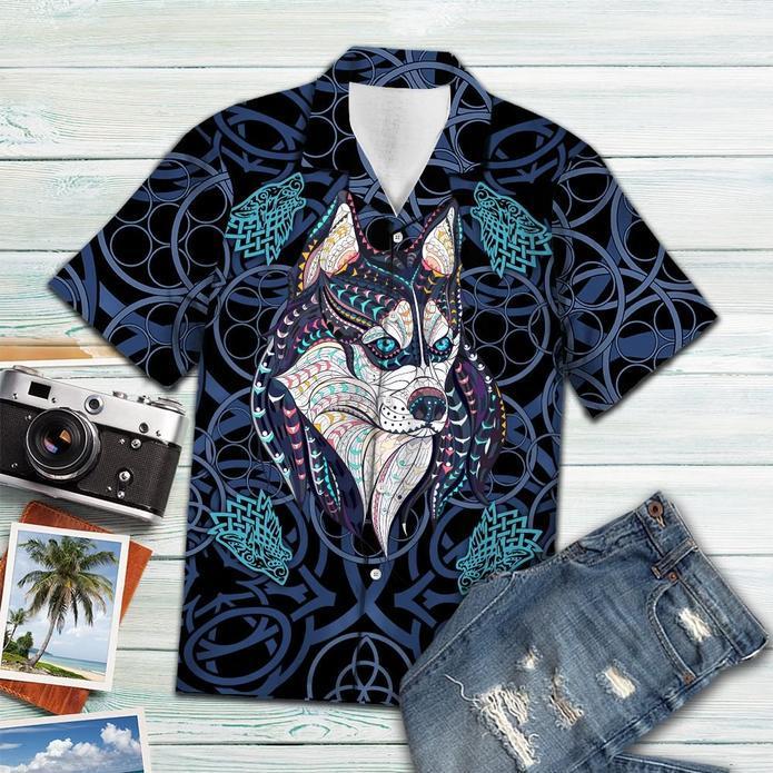 Wolf Blue Mandala Vikings Tropical Hawaiian Shirt 131