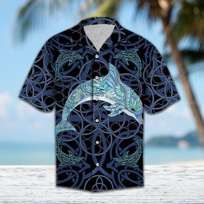 Dolphin Blue Mandala Vikings Tropical Hawaiian Shirt 131