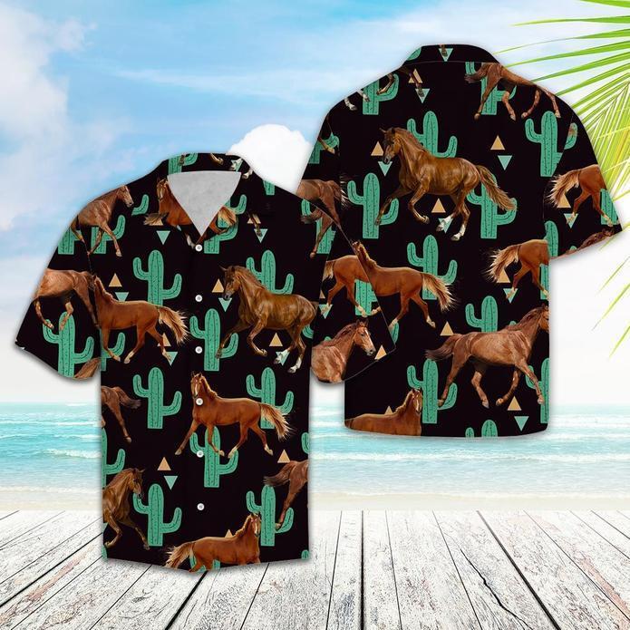 Horse Cactus Pattern Hawaiian Shirt | For Men & Women | Adult | HW3112