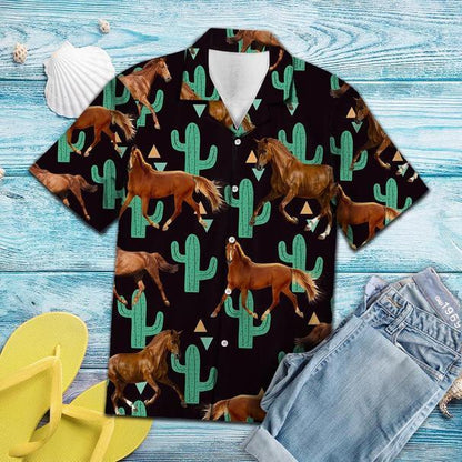 Horse Cactus Pattern Hawaiian Shirt | For Men & Women | Adult | HW3112