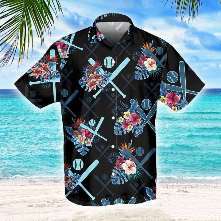 Baseball Ball Tropical Hawaiian T-Shirt