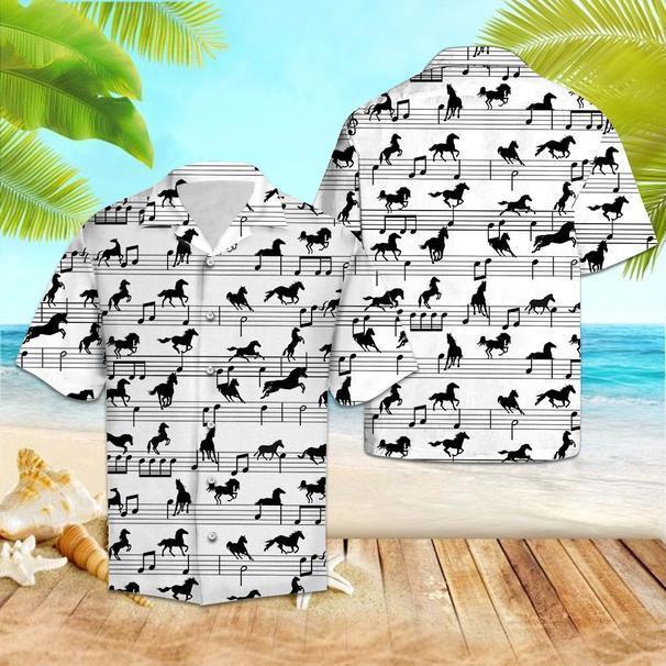 Horse Music Notes Hawaiian Shirt | For Men & Women | Adult | HW3109