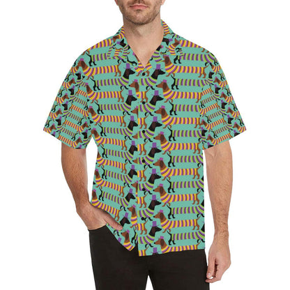 Dachshund Pattern Print Design Hawaiian Shirt