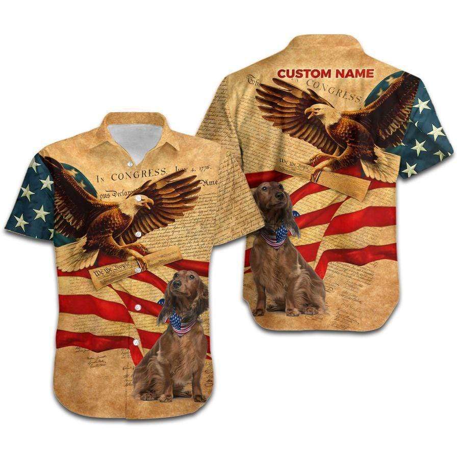 Hawaiian Aloha Shirts Independence Day Patriot Custom Name And Pet Photo