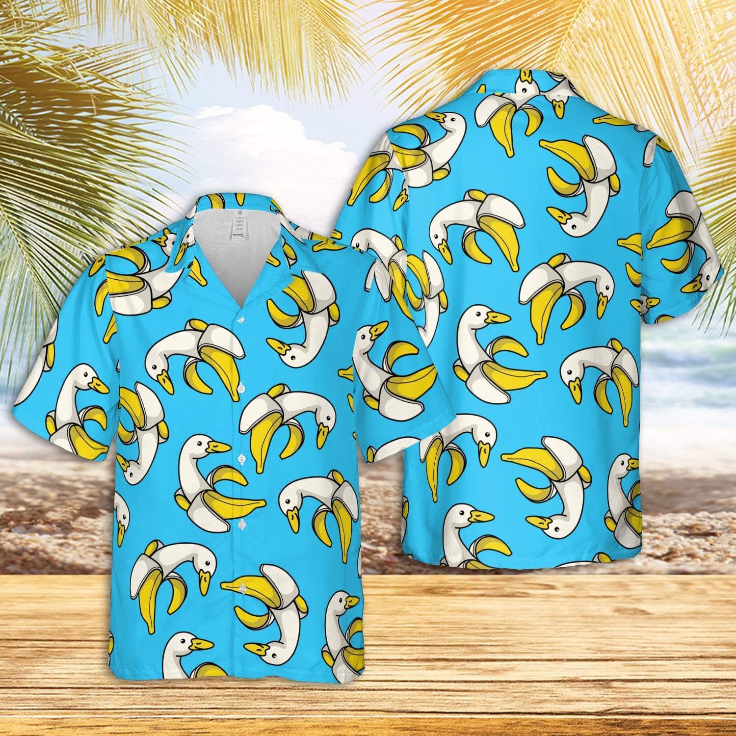 Hawaiian Aloha Shirts Funny Cute Banana Duck