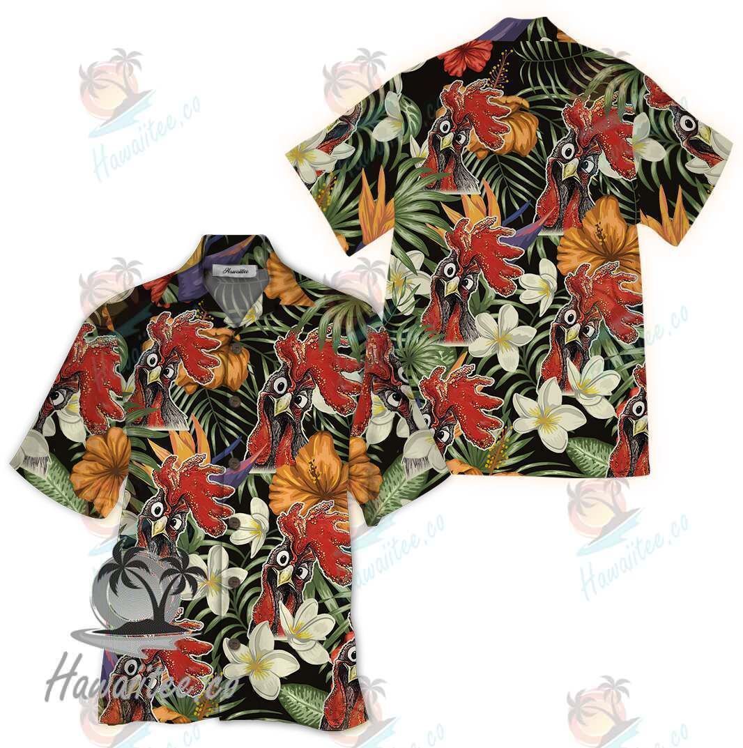 Chicken Colorful Nice Design Unisex Hawaiian Shirt 