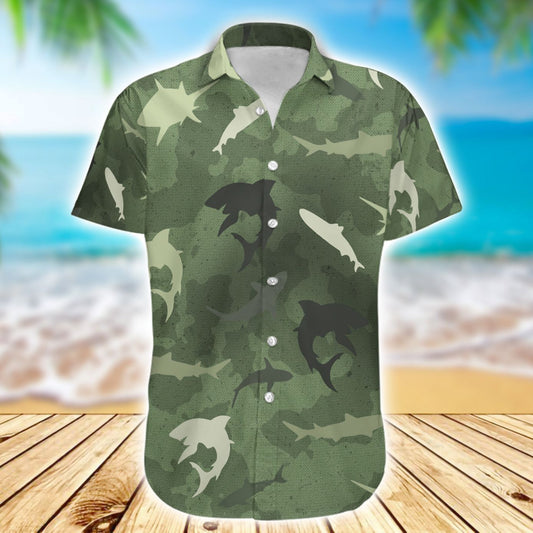 Shark Camo Hawaiian Shirt