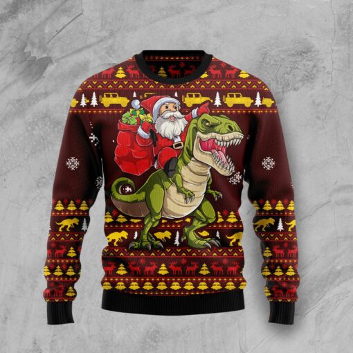 Santassic Park Santa Claus Ugly Christmas Sweater 