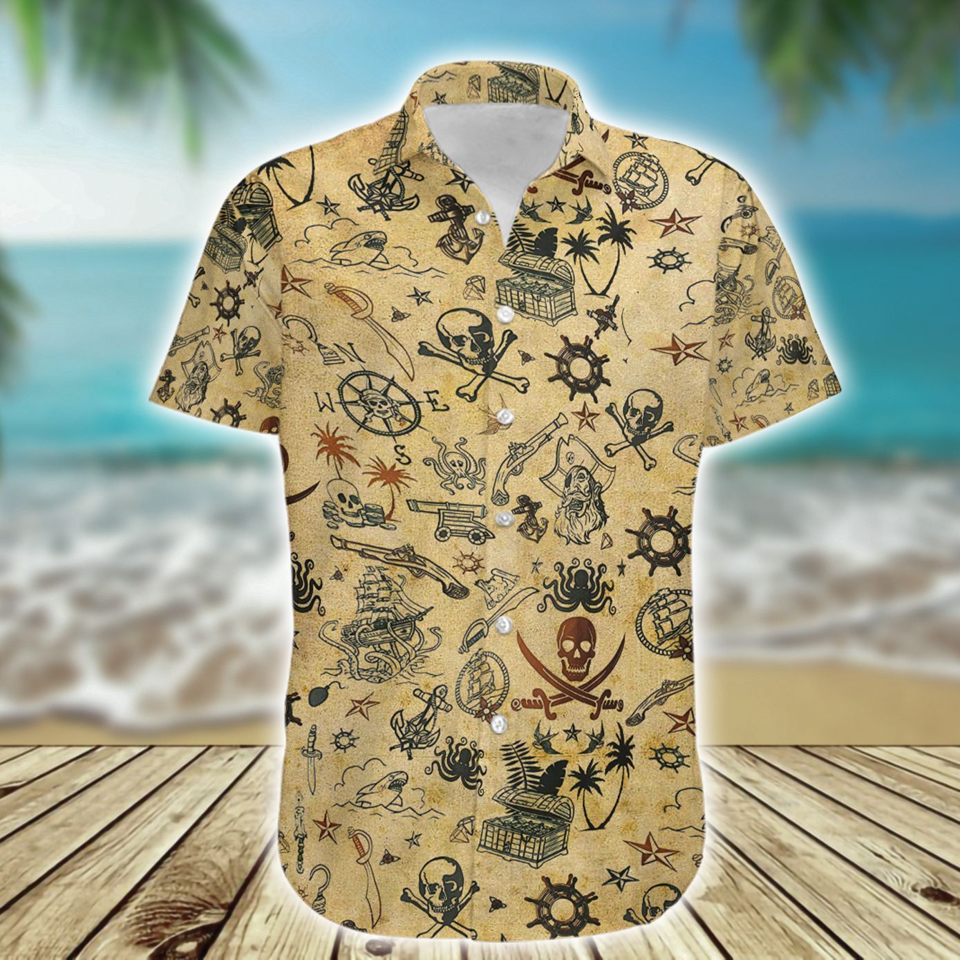 Amazing Pirate Skull Hawaiian Shirt