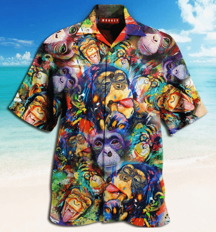 Amazing Colorful Art Gorillas Hawaiian Shirt