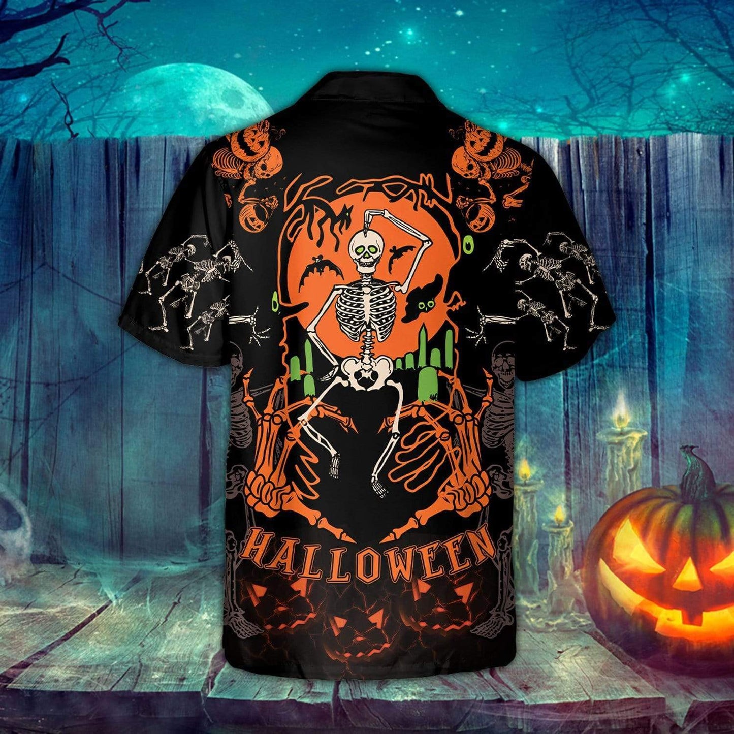 Halloween - I Love Halloween Black Pumpkin Unisex Hawaiian Shirts #160921l