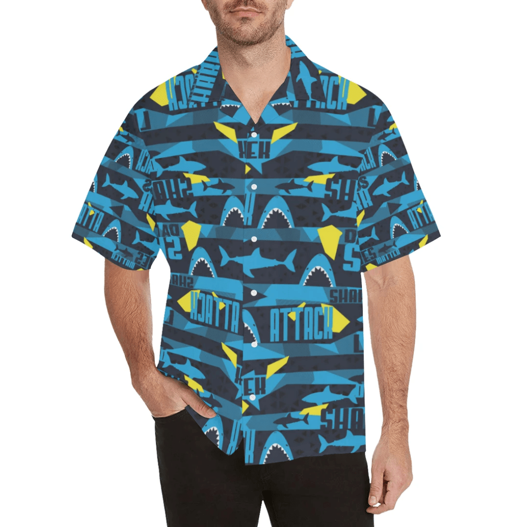 Funny Shark Summer Vibe Tropical Hawaiian Aloha Shirts