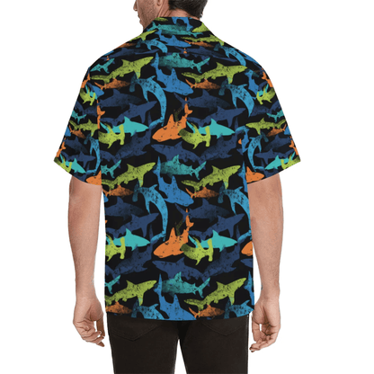 Shark Summer Vibe Tropical Hawaiian Aloha Shirts #DH