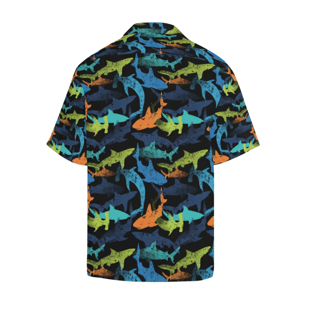 Shark Summer Vibe Tropical Hawaiian Aloha Shirts #DH