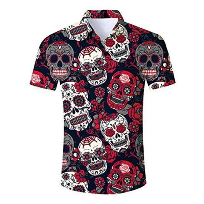 Shop MenS Hawaiian Shirt Halloween Skeleton