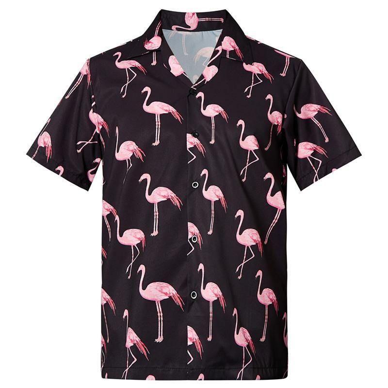 Buy MenS Hawaiian Shirts Flamingo Printed