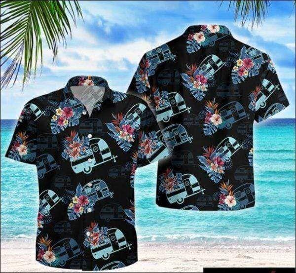 Camping Van Aloha Tropical Hawaiian Shirt 131