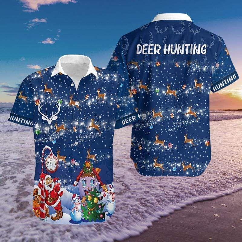 Beach Shirt Hawaiian Shirts Christmas Deer Hunting