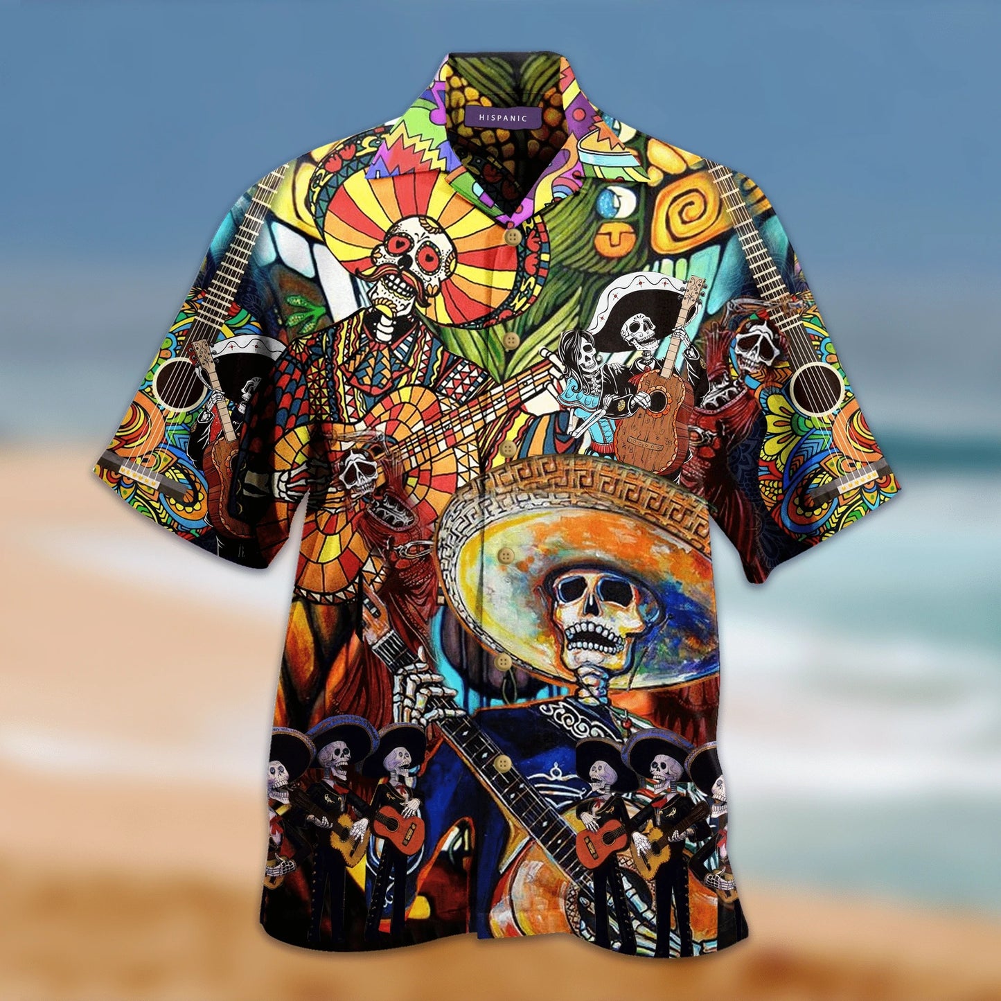 Beach Shirt Buy Hippie Halloween Lets Play A Guitar Hawaiian Shirts